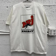 Vintage 90s NFJ Energy Radio Promo White Single Stitch Screen Stars XL T-Shirt