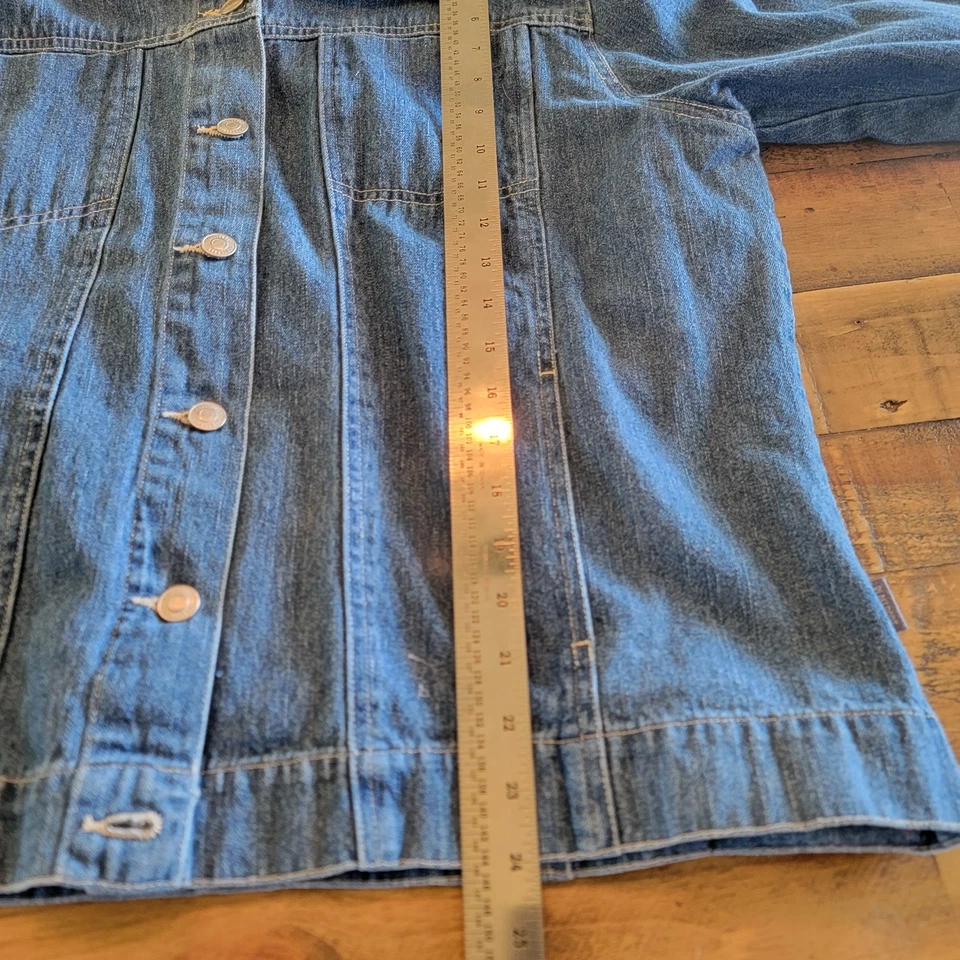 复古 Blassport 牛仔夹克女式 XL 蓝色牛仔布 — 第 4/4 张图片