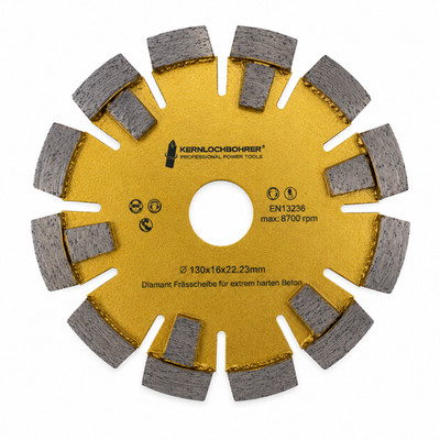 Diamant Frässcheibe mit V-Profil für extrem harten Beton 16 mm