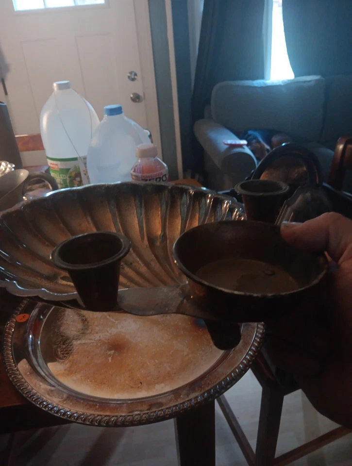 W & S Blackinton Co 银壳夹脚垫服务托盘 — 第 3/4 张图片