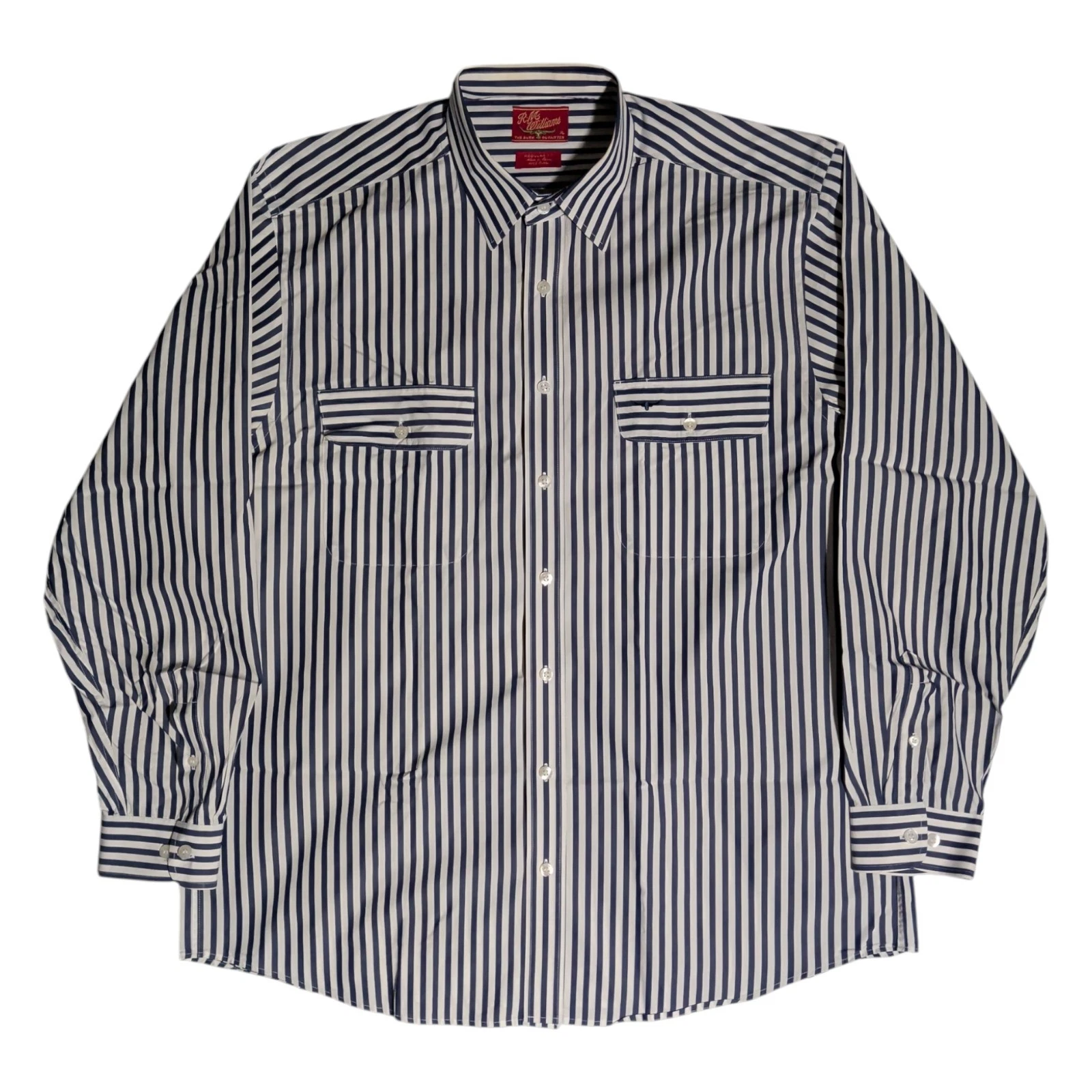 RM Williams Shirt Men Size XL Button Up Long Sleeve Collared Striped Western