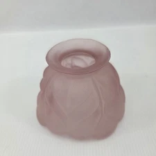 LE Smith Woodrose Leaf Pink Satin Glass Fairy Lamp Shade Only