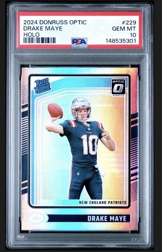 2024 Panini Donruss Optic - Rated Rookie Drake Maye #229 Holo Prizm PSA 10