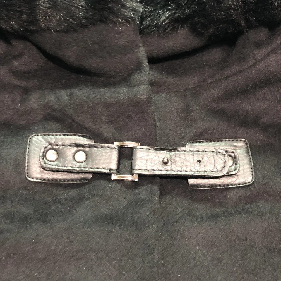 Miss Me Poncho Coat Women's L Dark Feminine Minimalist Chic Jet Black - Image 4 of 4