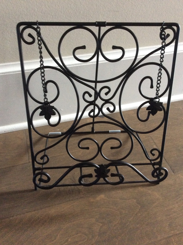 Longaberger Wrought Iron Cookbook Book Holder Collapsible Stand & Page Holders