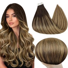 Tape in Hair Extensions Human Hair Balayage Brown Blonde 4/27 14 Inch 20pcs 50g