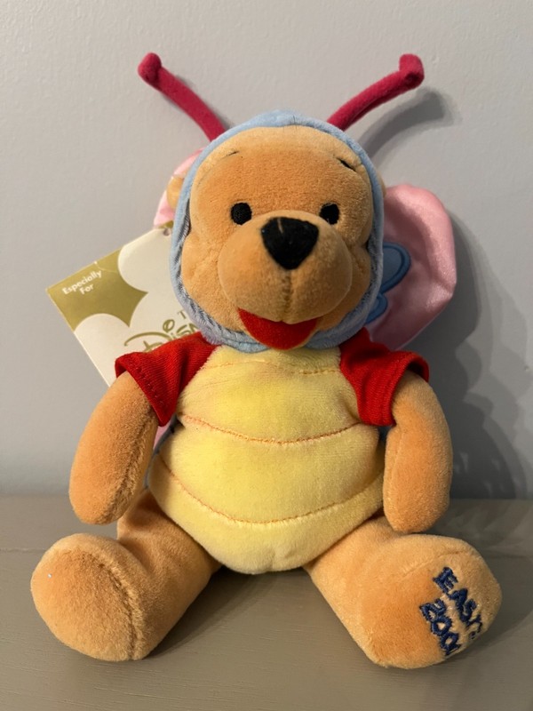 Disney Winnie The Pooh Plush Bean Bag Butterfly Spring 8” Vintage 2000