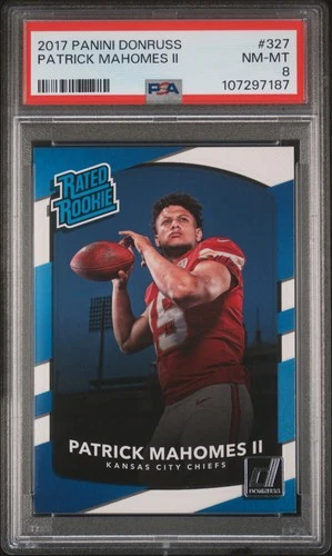 2017 Panini Donruss Patrick Mahomes II Rated Rookie PSA 8 #327