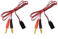 Apex RC Products Futaba Rx Plug - 4mm Banana Plug Charge Lead - 2 Pack #1420