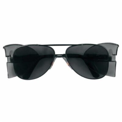 MCR Black Metal Frame Aviators Gray Lens Z87 Safety Glasses W
