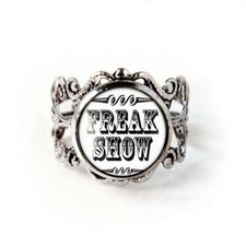 Freak Show Vintage Retro Circus Handmade Silver Ring