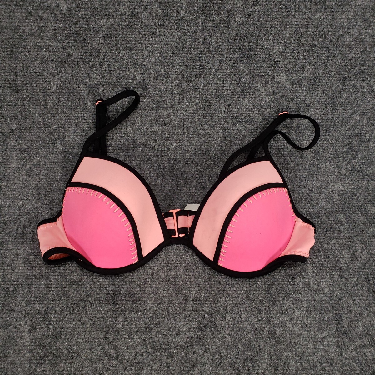 Haut De Bikini Victoria's Secret - Rose Multicolore Néon, Taille S (licou)