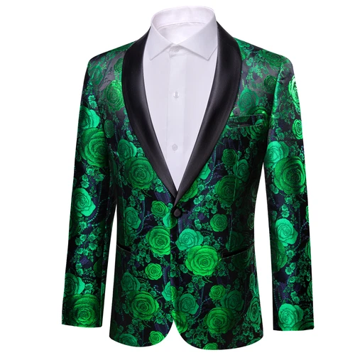 Para Hombres Floral Esmoquin Cena Chaqueta Calce Regular Chal Solapa Paisley Baile de graduación Fiesta Traje - Imagen 17 de 236