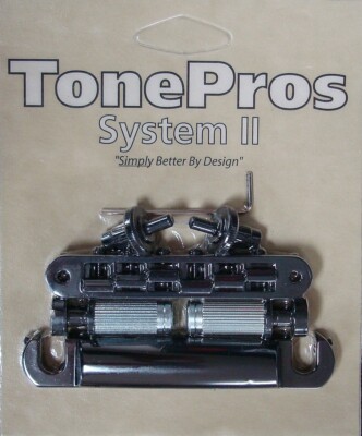 LPS02-B TonePros Standard (US Thread) Bridge/Tailpiece Set Black