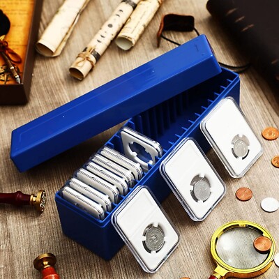 15PACK Storage Box Plastc Case For 20 Certfed PCGS NGC Slabs Con Holders Red | EBay - Foto 12