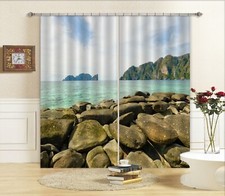 3D Ocean Stone ZHUA2784 Photo Curtain Window Blockout Fabric Amy 2023