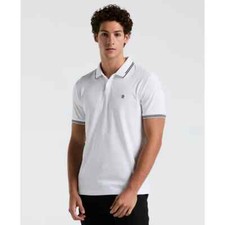 Original Penguin TV Pete Organic Cotton Polo Shirt Mens XXL Bright White 89 NWT
