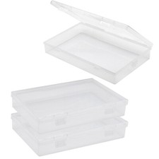 3PCS Plastic Storage Container Boxes Box Hinged Lid DIY Arts Crafts Markers Pens