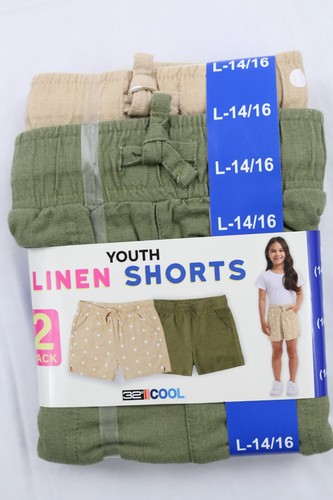 32 Degrees Cool Youth Girl's 2 Pack Ultra Soft Linen Shorts XS 5/6,S 7/8, L14/16 - Picture 15 of 15