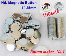 1" 25mm Badge Button Part Nd. Magnetic 100Sets Maker Stiker Type