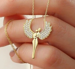 Authentic 1.00 Ct Round Cut Simulated Diamond Couple Lover Pendant 14K Yellow Gold Plated