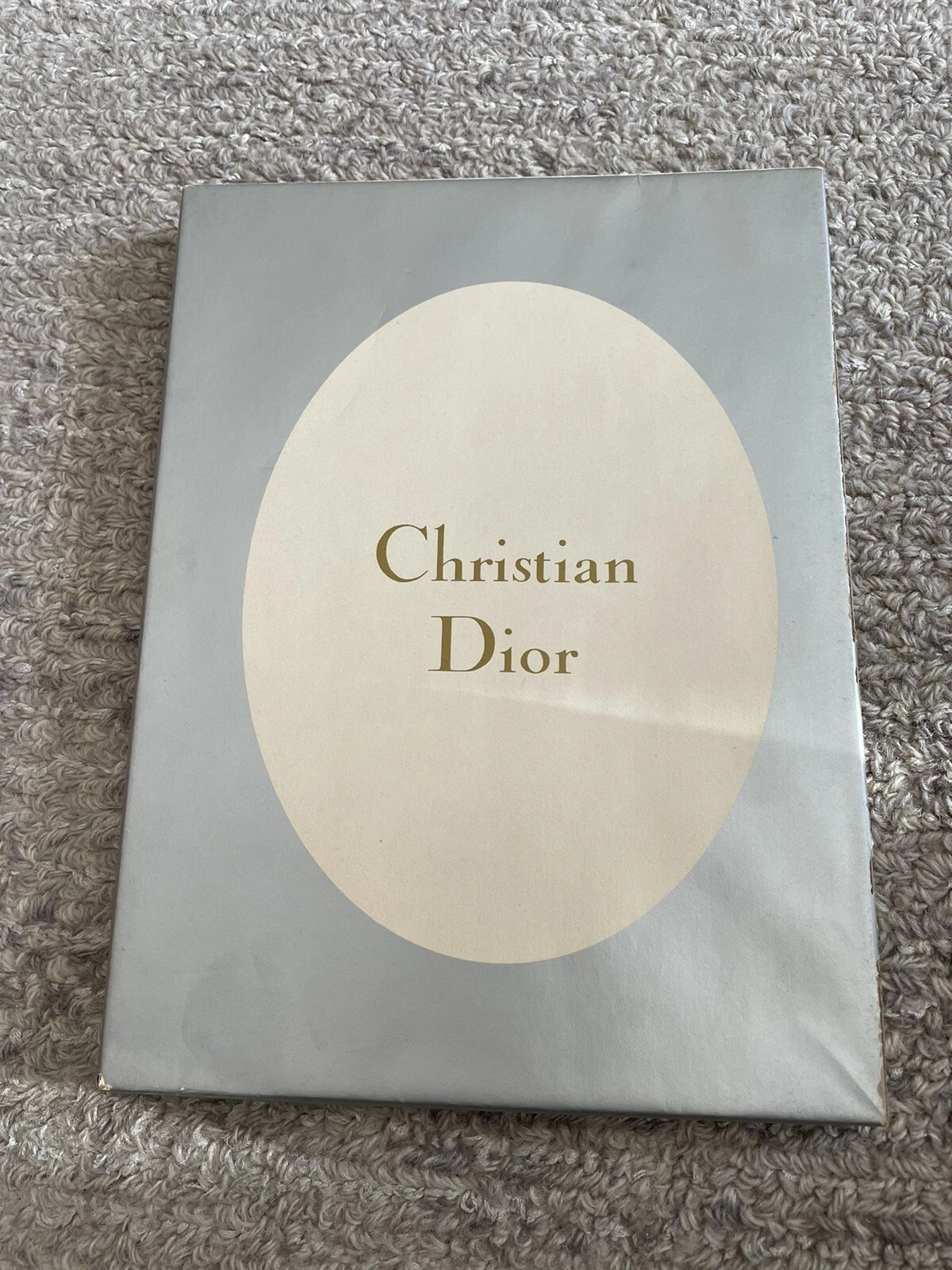 1 Paire Boîte Vintage Bas Jarretière Christian Dior 9 1/2 Short French Beige Maille