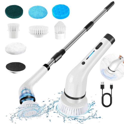 8 IN 1 Electric Spin Scrubber Cordless Bath Tub Power Scrubber Cleaning Brush US - Picture 2 of 16