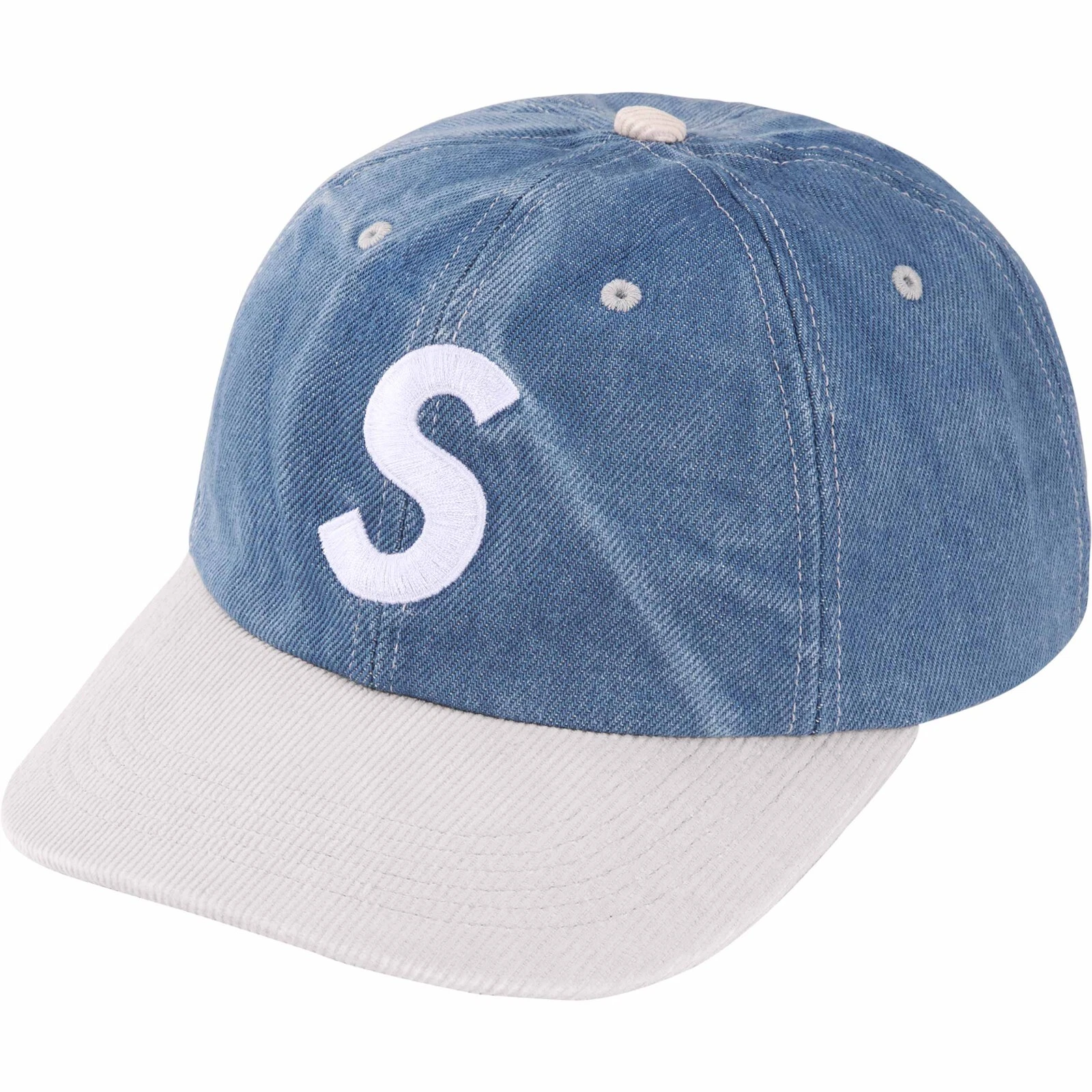 Logo Supreme 2 tons S 6 panneaux (denim lavé)
