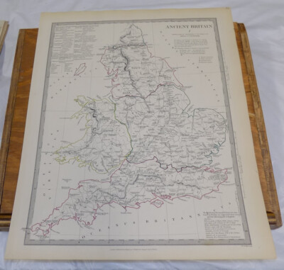 1834 Antique COLOR SDUK Map///ANCIENT BRITAIN, PART 1
