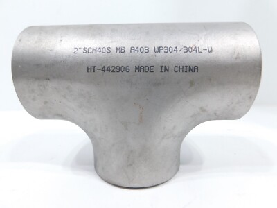 2'' 2x2x2 SCH40S MB A403 WP304/304L-W Butt Weld BW TEE 304 Stainless Steel SS