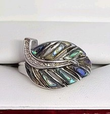 925 Sterling Silver Abalone Ring Size 8.25