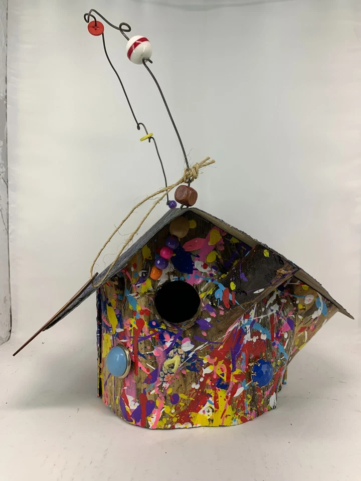 Handcrafted Artful Birdhouse – Vibrant & Nature-Inspired Design Functional - Image 4 of 4