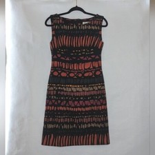 Dress Barn Dress Size 4 Animal Africa Print Exotic Sleeveless Shift Knee Length