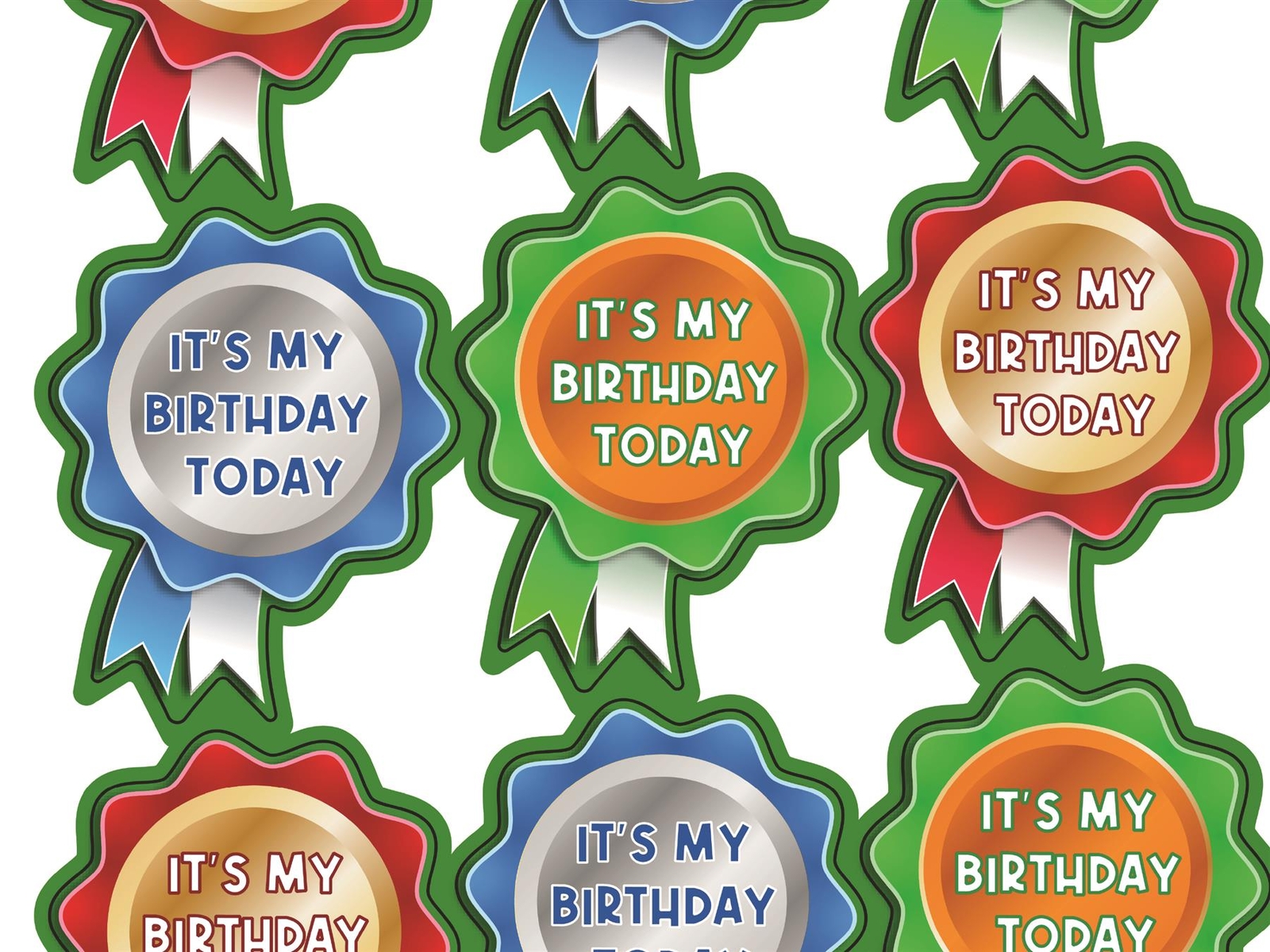 54 It's My Birthday Rosette Shaped Reward Stickers for Teachers