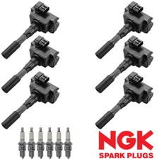 6 Ignition Coil & 6 NGK Spark Plug for Acura Legend 3.2L NSX 3.0L UF90