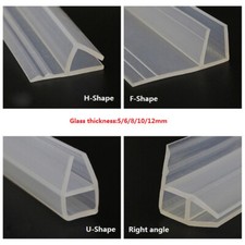 F/H-Shape Silica Gel Shower Screen Seal Strip For 5/6/8/10/12mm Glass Bath Door
