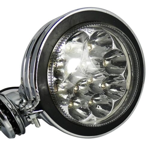 1x 4" Chrome Car Van Bus Front LED Lights 12V Spot Fog Halogen Round Lamp 12V - Picture 6 of 11