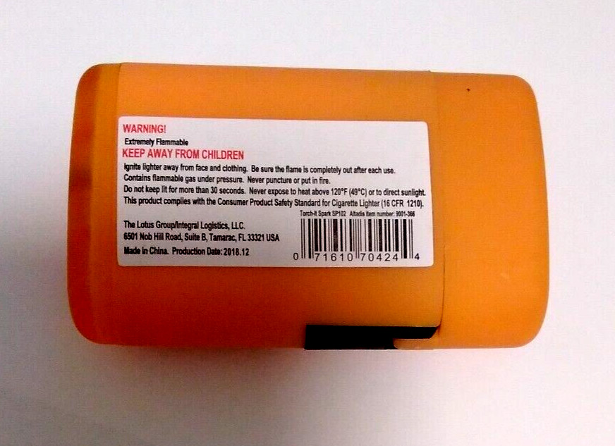 Unused LOTUS Spark Single Flame Torch H UPMANN LIGHTER Matte Orange Ltd. Edition