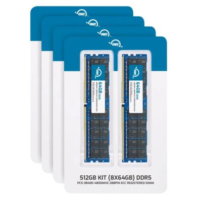 OWC 512GB (8x64GB) DDR5 4800MHz 2Rx4 ECC Registered RDIMM 288pin