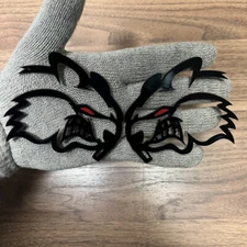 Hamster Badges Emblem Red Eye Fender Angry Agressive Racing Black