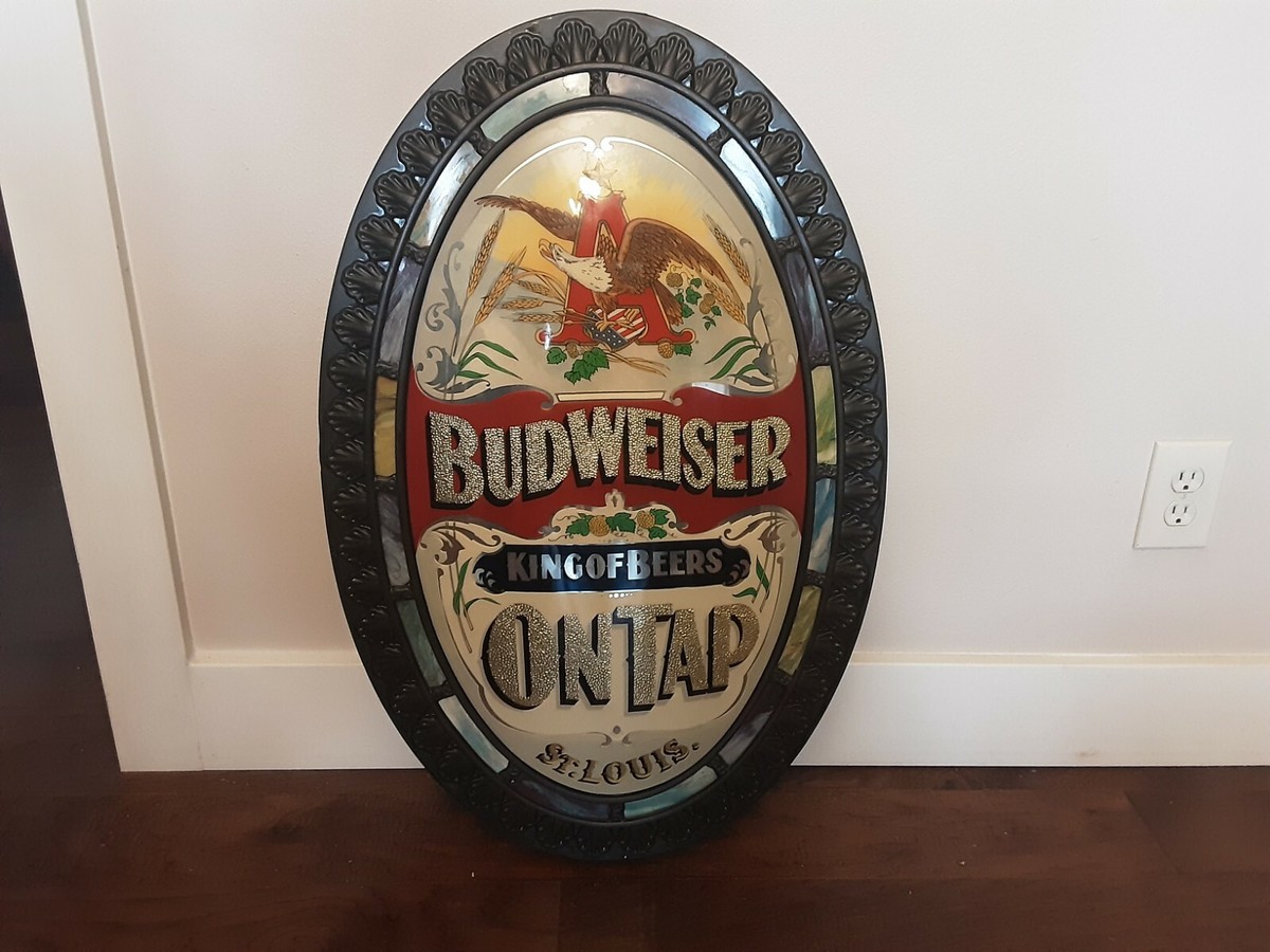 Vintage 70's Budweiser King Of Beers 3D Oval Sign 