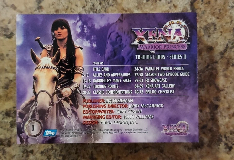 1998 Topps XENA WARRIOR PRINCESS: SERIES 2 72 Card Base Set W/CALLISTO AUTOGRAPH - Image 3 of 4