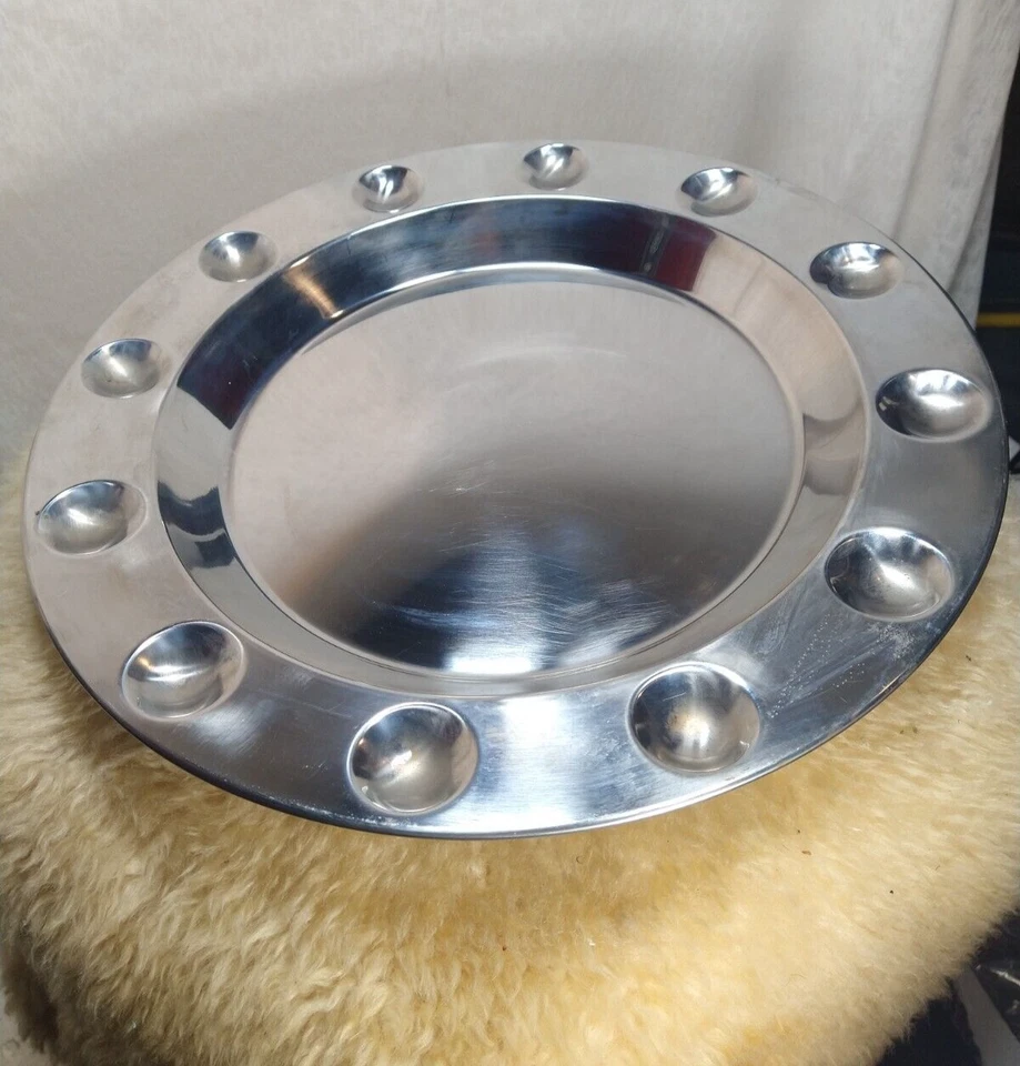 Bandeja de servir IKEA GRANDE 15" PRATO AÇO INOXIDÁVEL POLIDO - BOM ESTADO - Imagem 2 de 4