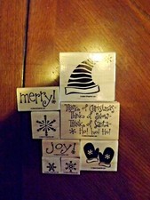 Stampin' Up 2006 Merry, hat, snow, gloves, joy, christmas, santa