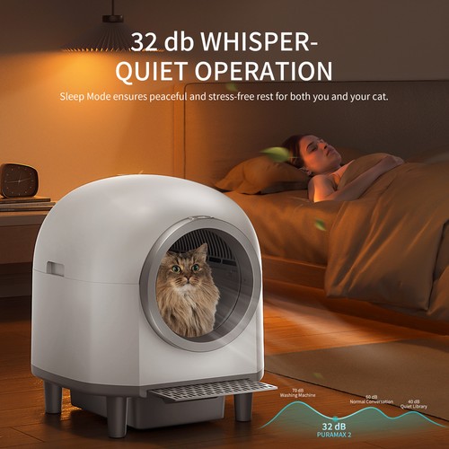 CATCOOL Kitty Litter Box Self Cleaning 100+10L Automatic Cat Litter Box Wifi APP - Picture 8 of 10