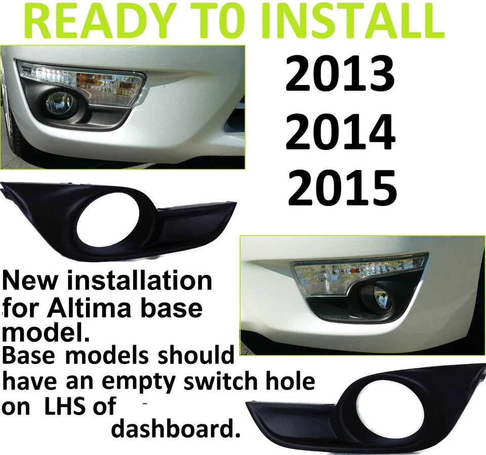 FITS 2013 14 15 NISSAN ALTIMA FOG LIGHT KIT HARNESS SWITCH LAMPS BEZELS BULBS - Image 2 of 4