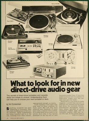 Direct Drive Audio Gear Turntables Cassette Decks Vintage Pictorial Article 1980