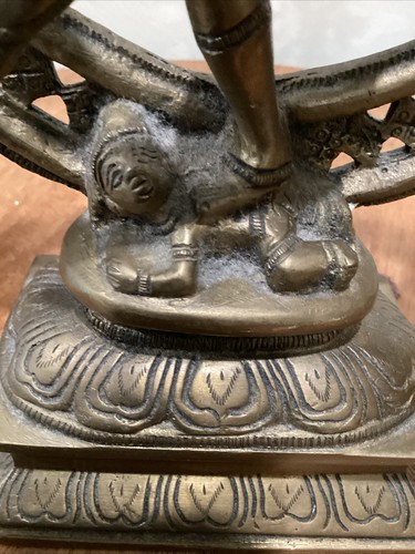 Vintage Brass Bronze Shiva Nataraj Trishul Statue Dancing - Picture 8 of 14