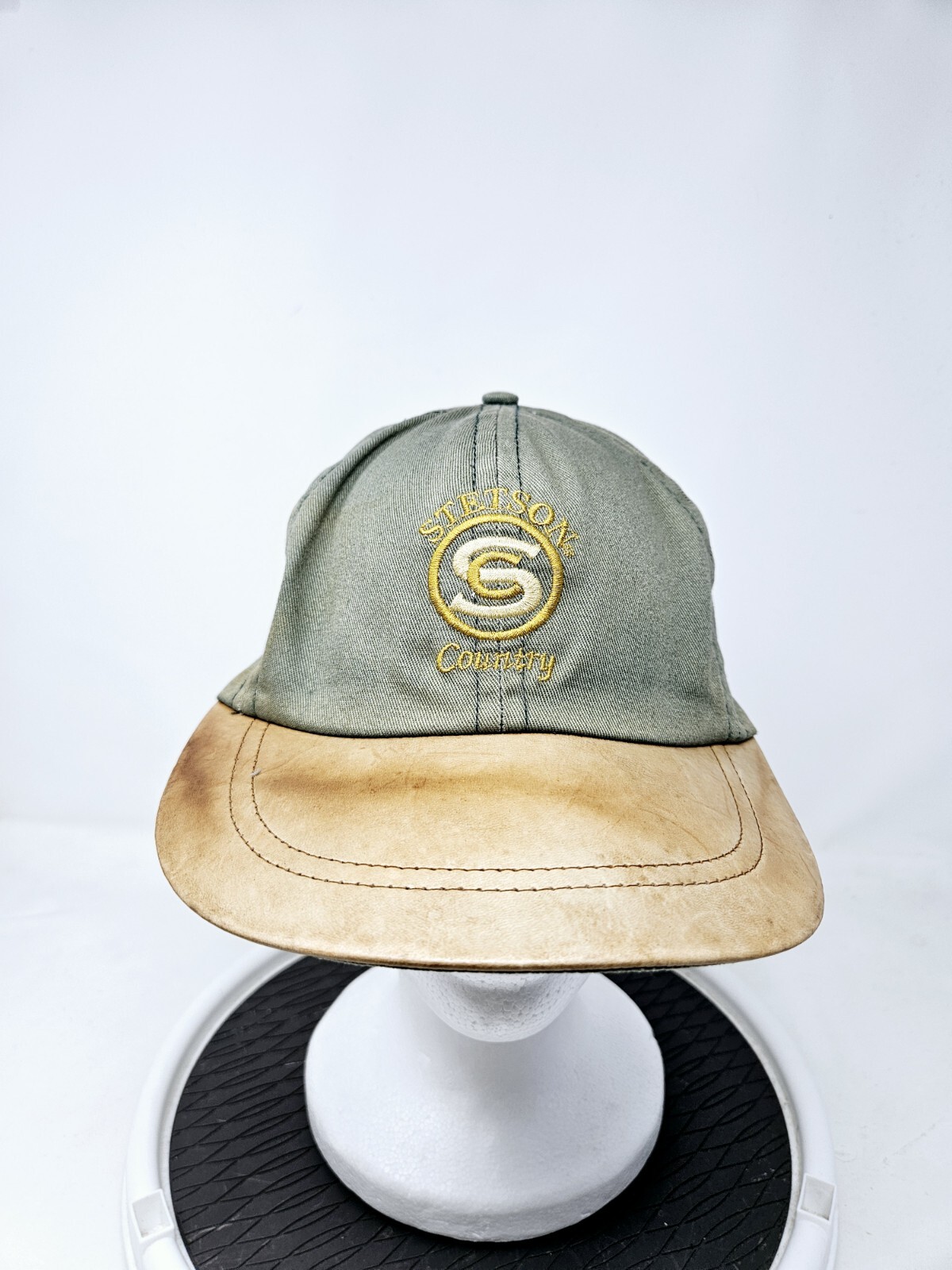 Vintage Stetson Leather Brim Baseball Cap Adjustable USA Made Pre-Owned