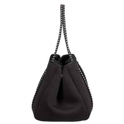 ◆as if calie◆ CALIE RIBBON BIG BAG BLACK CA24CAC006BK CALIA Women's Golf Neoprene Tote Expandable Bag with Handles